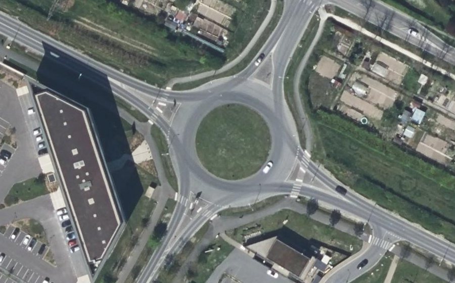 Vue aérienne du Rond-Point Alcide de Gasperi