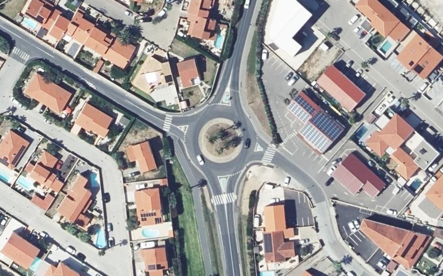 Vue aérienne du Rond-Point de l'Ordre National du Mérite
