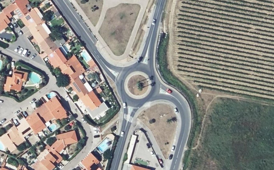 Vue aérienne du Rond-Point Jessica Tumoine