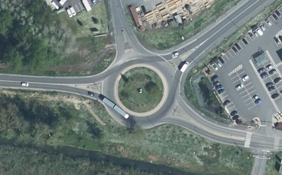 Vue aérienne du Rond-Point Uderzo
