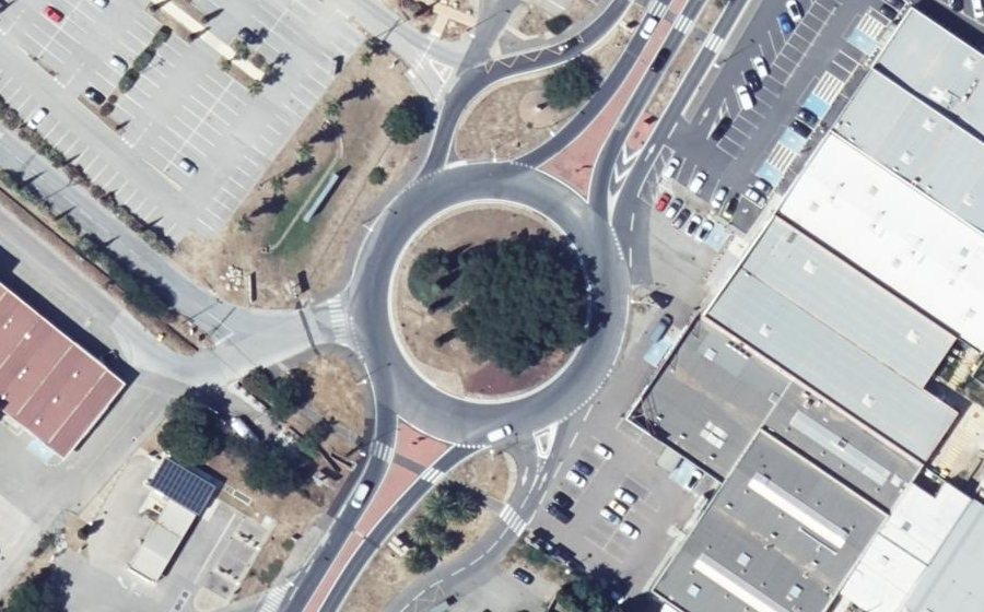 Vue aérienne du Rond-Point du 18 Juin 1940