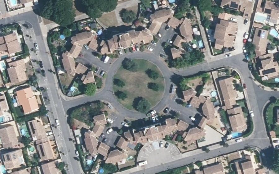 Vue aérienne du Place de l’Agora