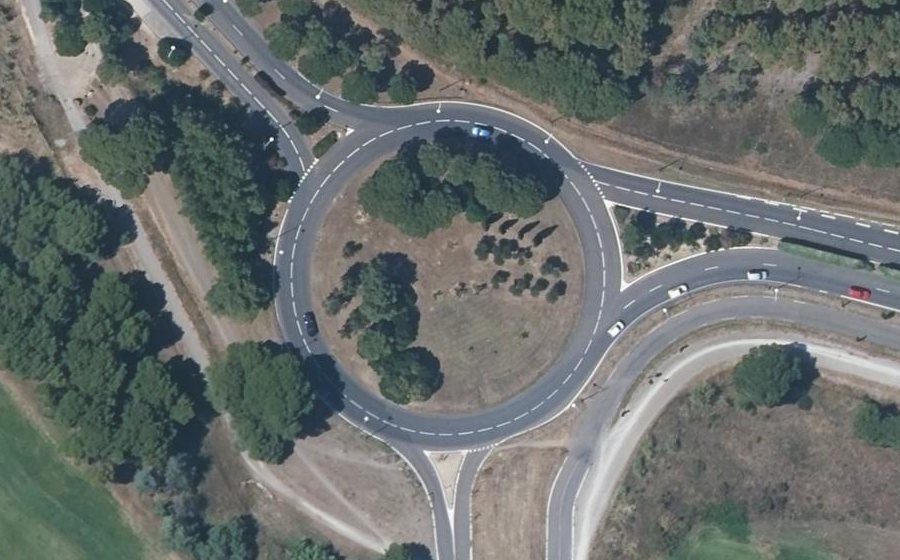 Vue aérienne du Rond-Point du Petit Pioch