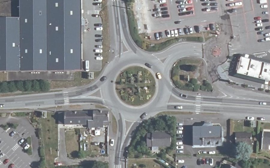 Vue aérienne du Rond-Point des Quatre Routes