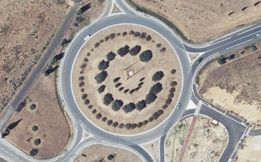 Vue aérienne du Rond-Point Marie Curie