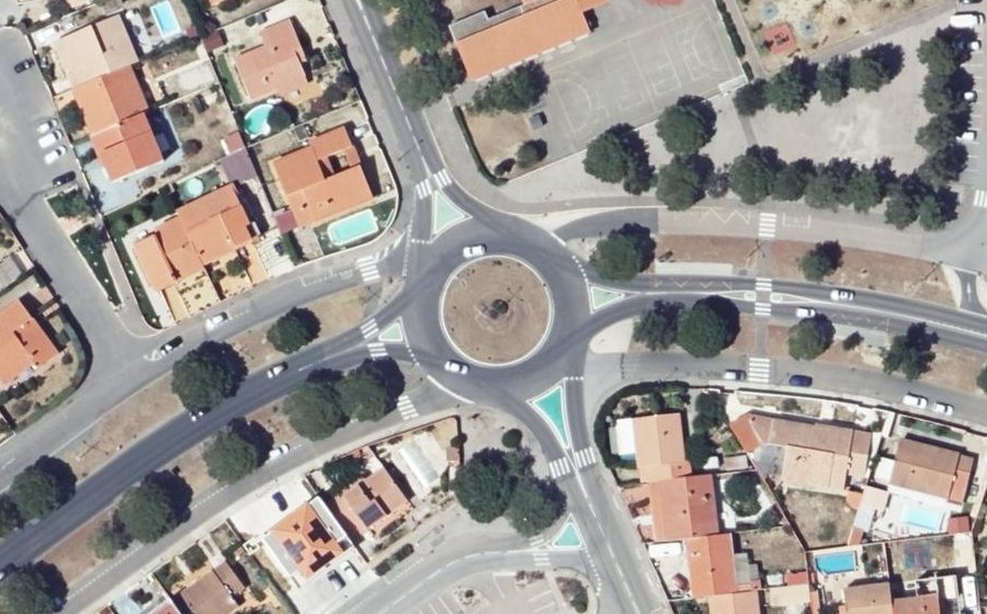 Vue aérienne du Rond-Point de Baixas