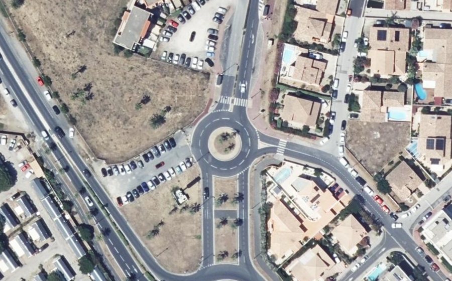 Vue aérienne du Rond-Point Alfred Nobel