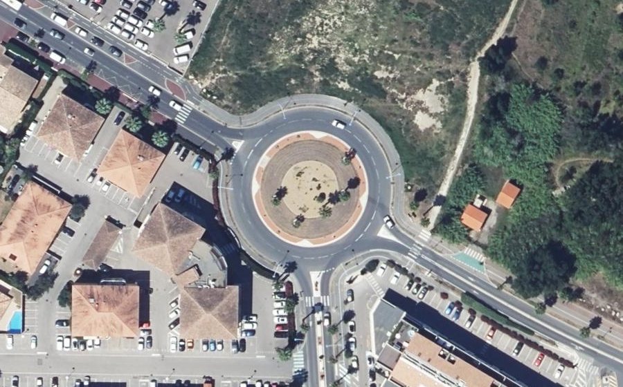 Vue aérienne du Rond-Point Jacques-Yves Cousteau