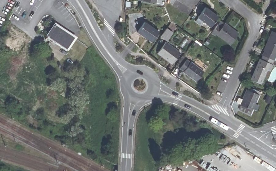 Vue aérienne du Rond-point de Lavau