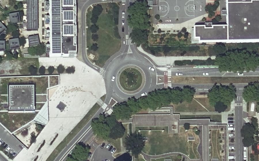 Vue aérienne du Rond-Point Jean Dauvillier