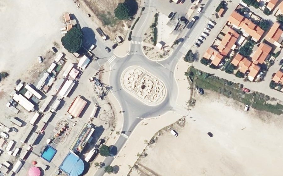 Vue aérienne du Rond-Point du Roussillon