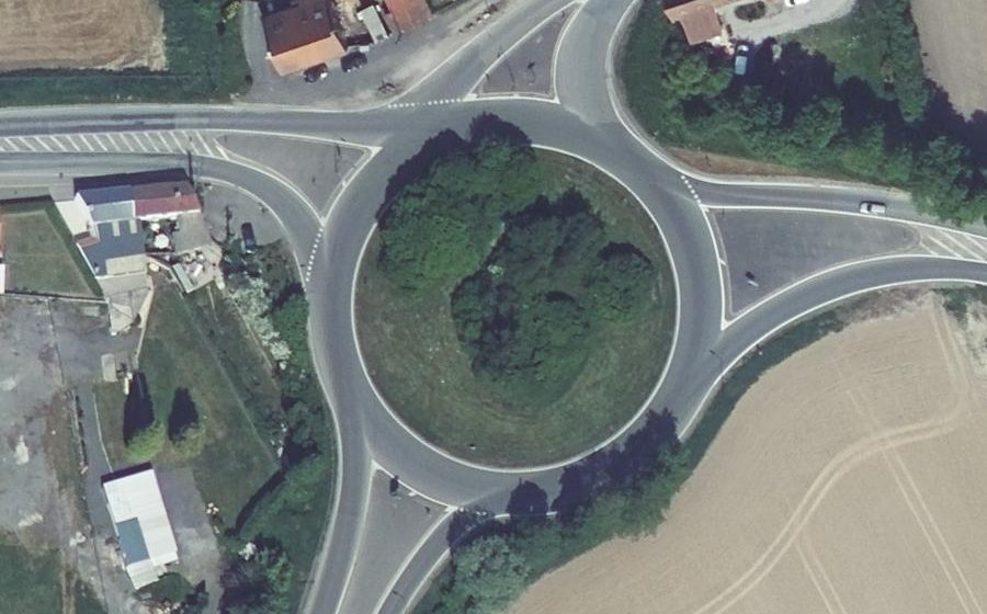 Vue aérienne du Rond-Point du Fort Rouge