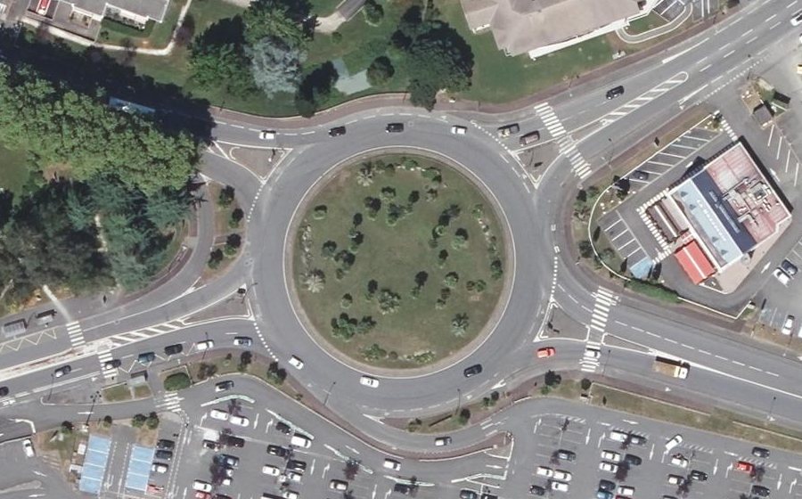Vue aérienne du Rond-Point Yitzhak Rabin