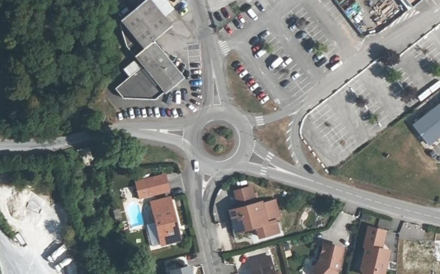 Vue aérienne du Rond-Point de Chenaz