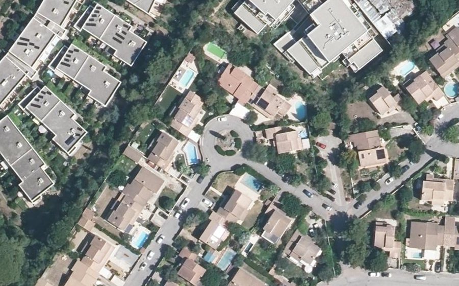 Vue aérienne du Rue de la Calèche