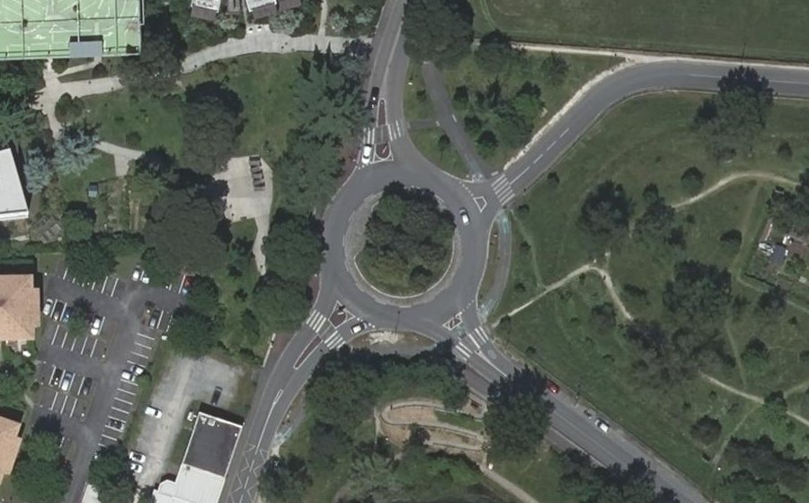 Vue aérienne du Rond-Point Louis Delgrès