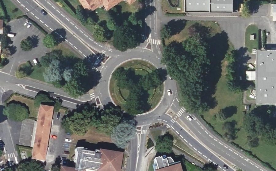 Vue aérienne du Rond-Point des Droits de l'Homme