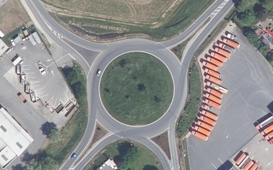 Vue aérienne du Rond-Point des Droits de l'Homme