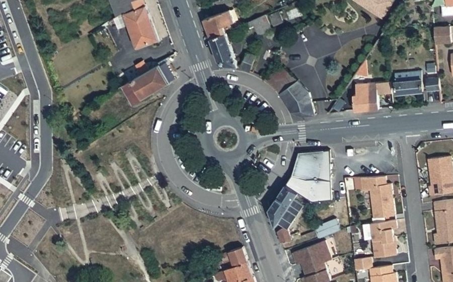 Vue aérienne du Rond-Point de la Lune
