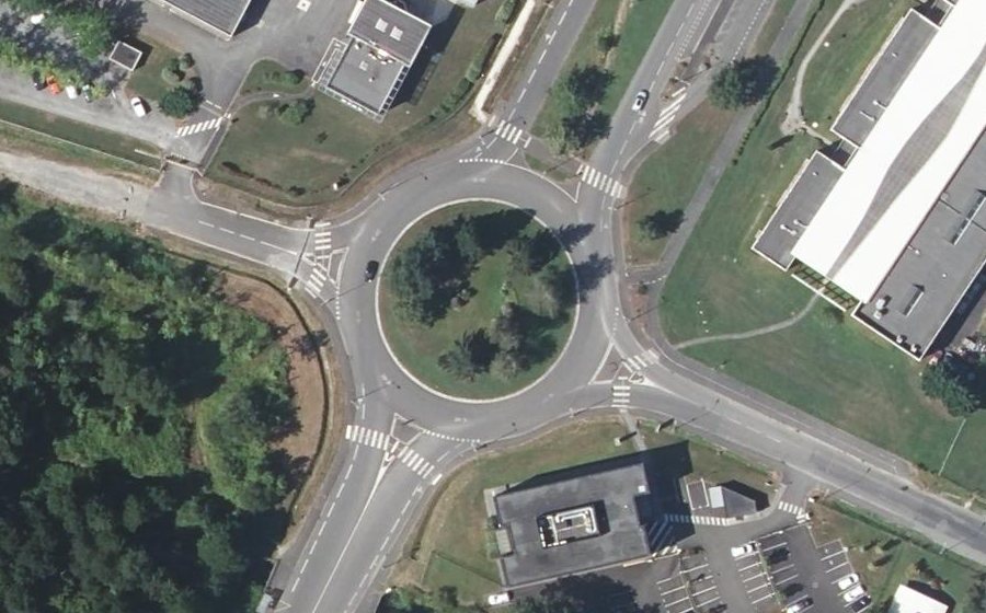 Vue aérienne du Rond-Point Franz Toussaint