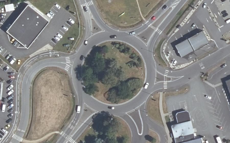 Vue aérienne du Rond-Point des Prés Calan