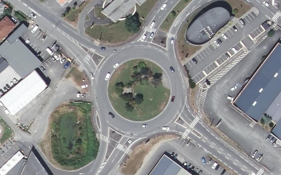 Vue aérienne du Rond-Point Jacques Chirac