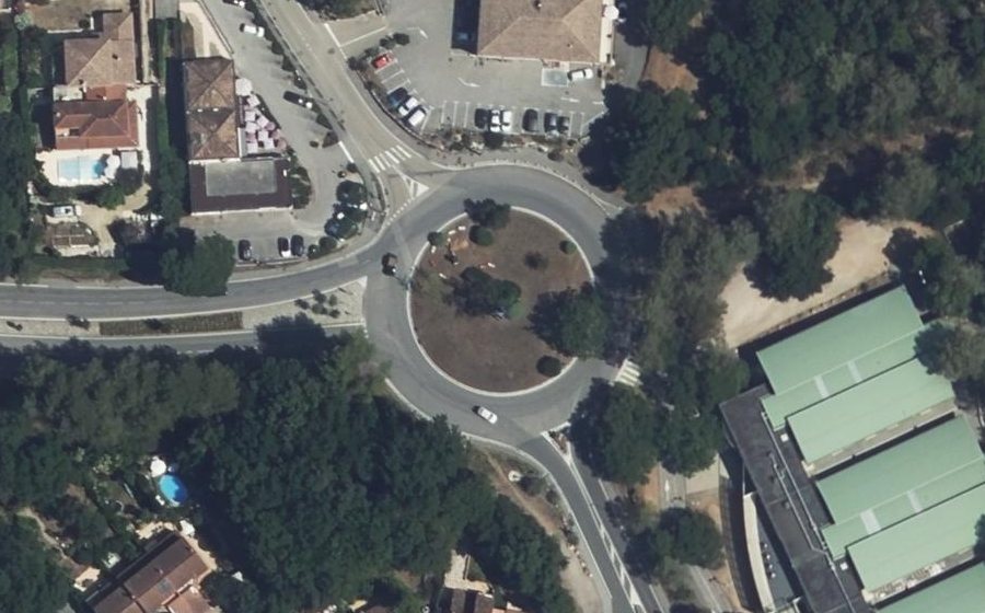 Vue aérienne du Rond-Point de l'Île Verte