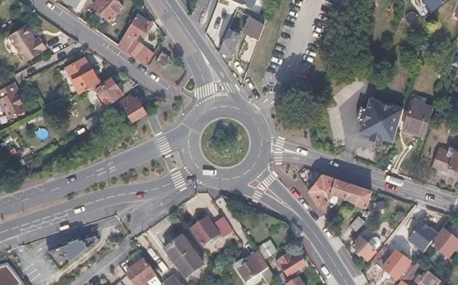 Vue aérienne du Rond-Poind de la Croix du Jubilé