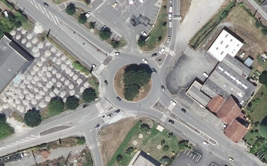 Vue aérienne du Rond-Point Saint-Jacques