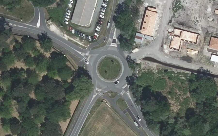 Vue aérienne du Rond-Point de la Vierge