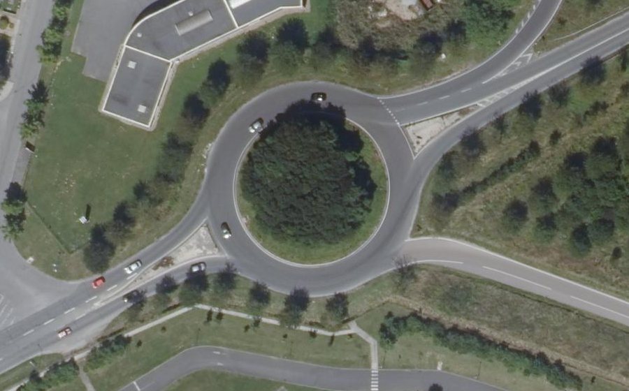 Vue aérienne du Rond-Point du 19 Mars 1962