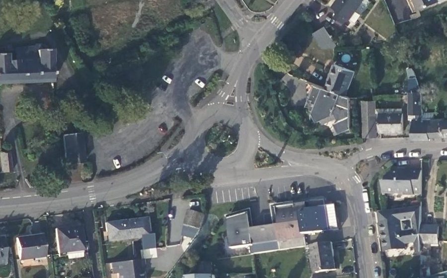 Vue aérienne du Rond-Point du Presbytère