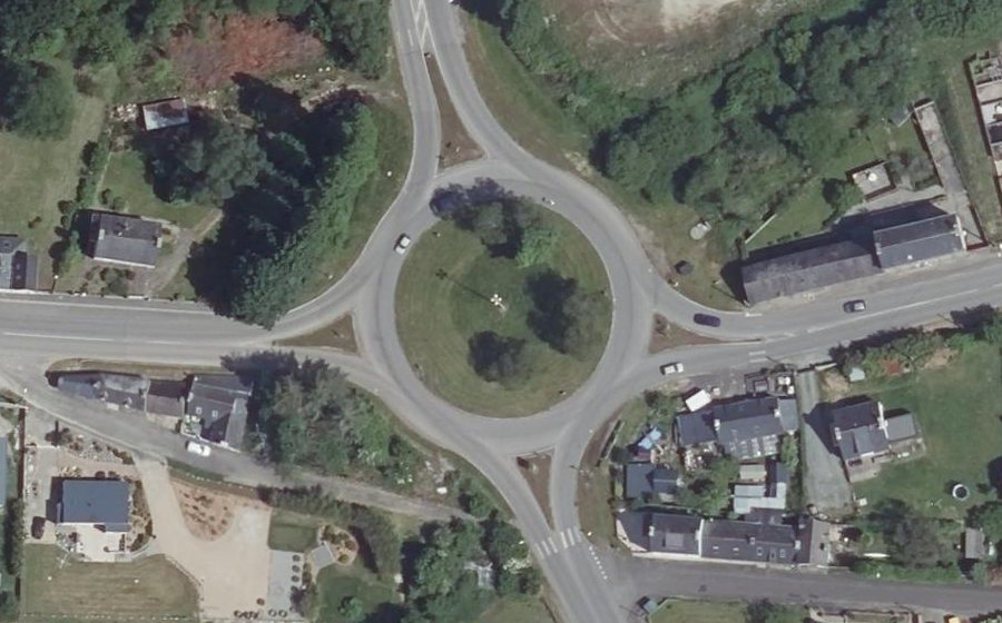 Vue aérienne du Rond-Point de Pont Tromelin