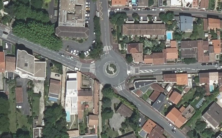 Vue aérienne du Rond-Point des Pèlerins