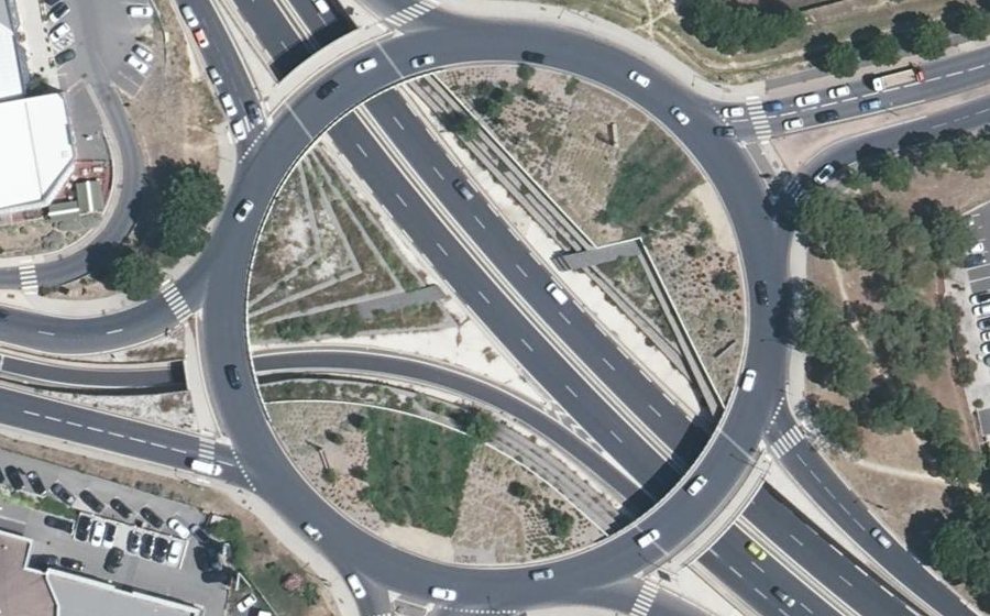 Vue aérienne du Rond-Point Vincent Badie