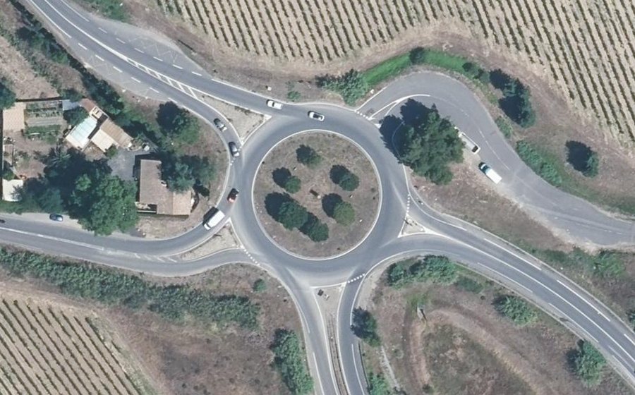 Vue aérienne du Rond-Point des Anciens Combattants d'Afrique du Nord