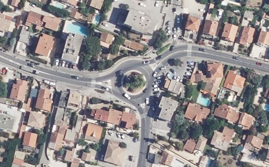 Vue aérienne du Rond-Point du Docteur Sauvet