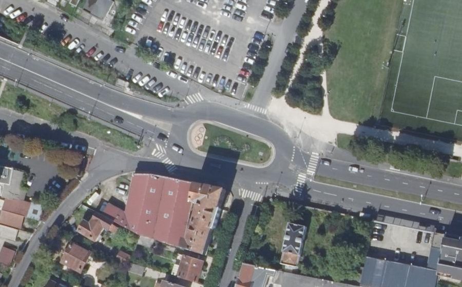 Vue aérienne du Rond-Point des Français Libres