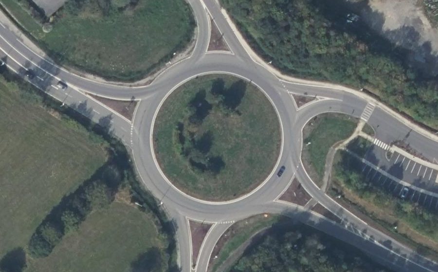 Vue aérienne du Rond-Point du Pigeon Blanc