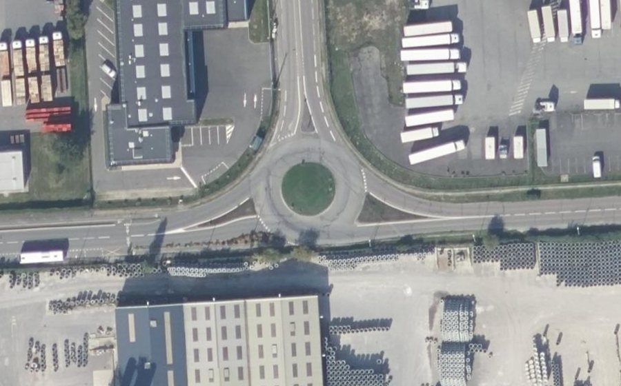 Vue aérienne du Rond-Point de la Bihardais
