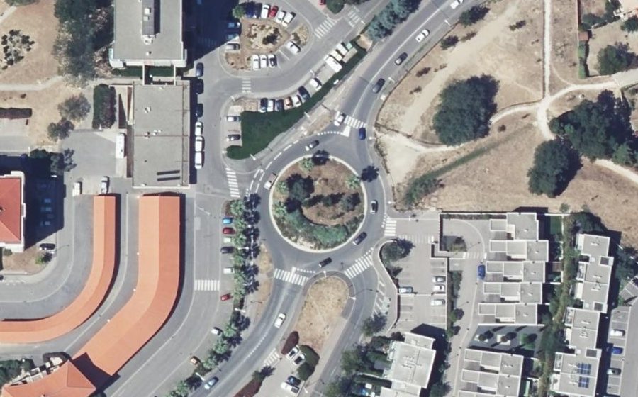 Vue aérienne du Rond-Point de Serrabone