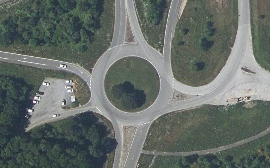 Vue aérienne du Rond-point de la Ville au Denis