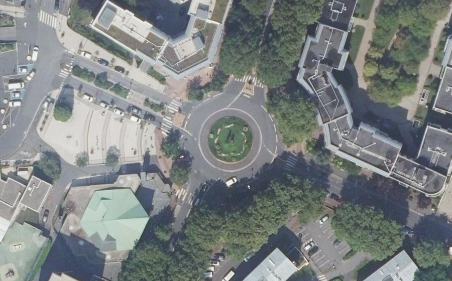 Vue aérienne du Rond-Point du Docteur Schweitzer