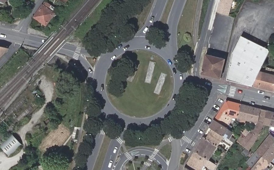 Vue aérienne du Rond-Point d'Aquitaine