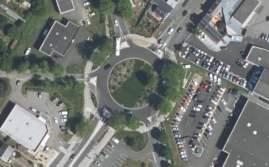 Vue aérienne du Rond-Point Lucien Mehel