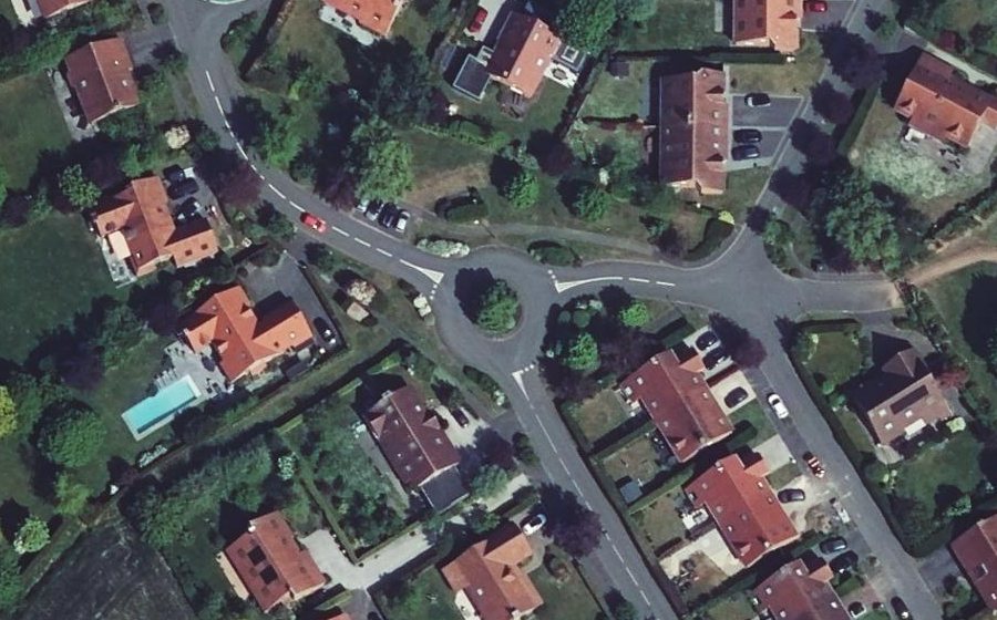 Vue aérienne du Rond-Point Émile Verhaeren