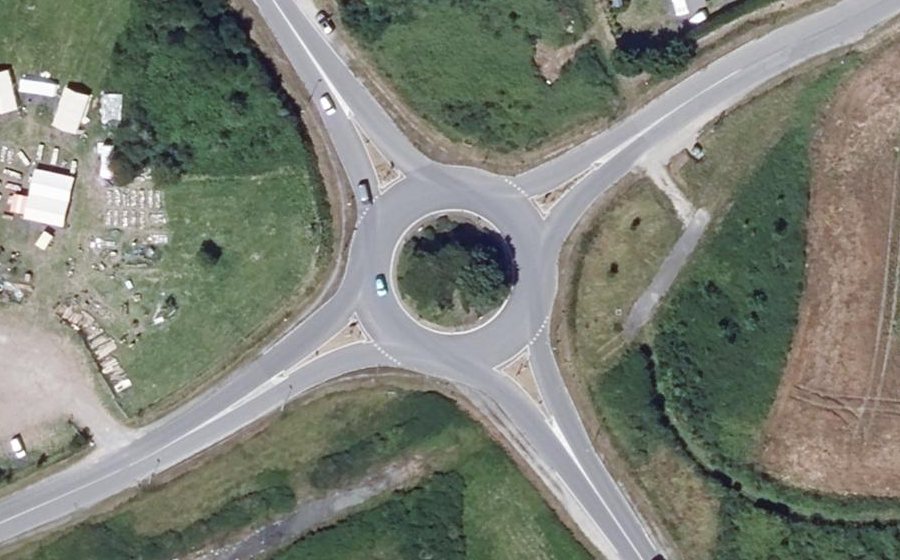 Vue aérienne du Rond-Point de Toulsiac'h
