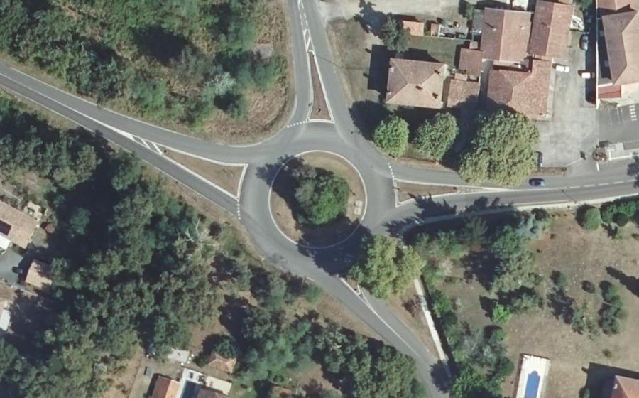 Vue aérienne du Rond-Point des Luots