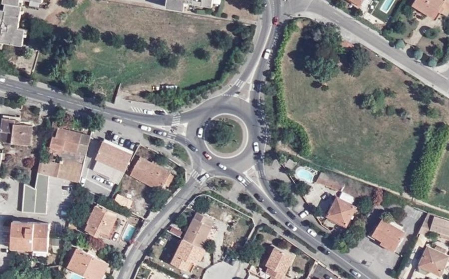 Vue aérienne du Rond-Point de la 9ème Division d'Infanterie Coloniale