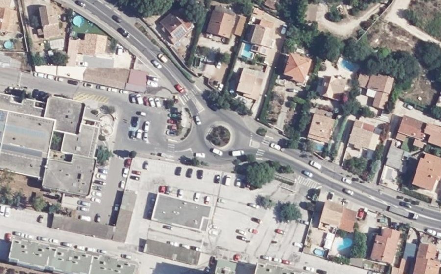 Vue aérienne du Rond-Point Shimon Pérès